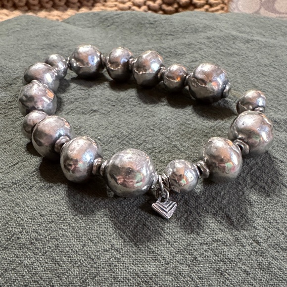 Silpada Atmospheric Oxidized Sterlng Silver Stretch Ball Bead Bracelet B1998 - Picture 3 of 15